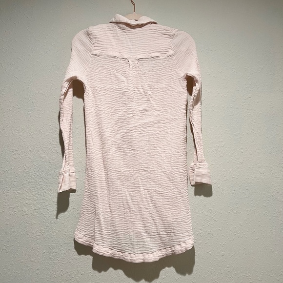 Skin Light Pink Gauze Button-down Cover-up Shirt Dress 1 Small - Picture 2 of 6